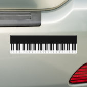 Bumpersticker - zwart pianotoetsenbord wit (Op auto)