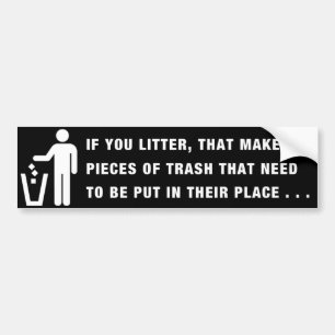 Bumpersticker zwart strooien