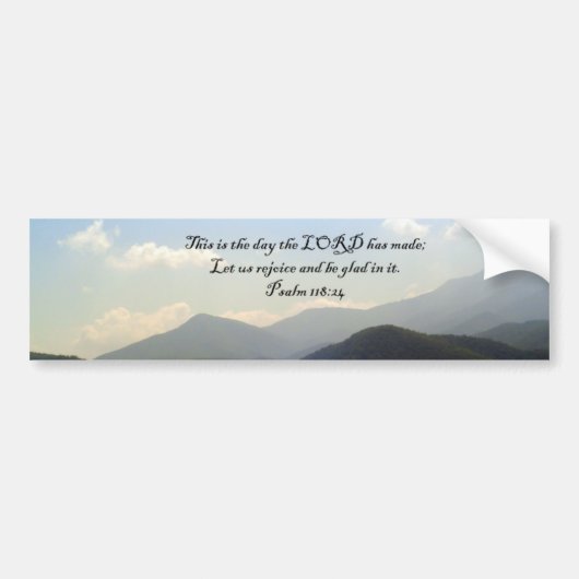 Bumperstickers: Berglandschap met psalm Bumpersticker (Voorkant)