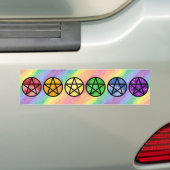 Bumperstickers voor regenboogpentakelen (Op auto)