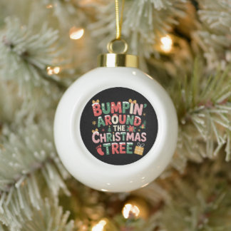 Bumpin Around De Kerstboom Zwangerschapsaankondigi Keramische Bal Ornament