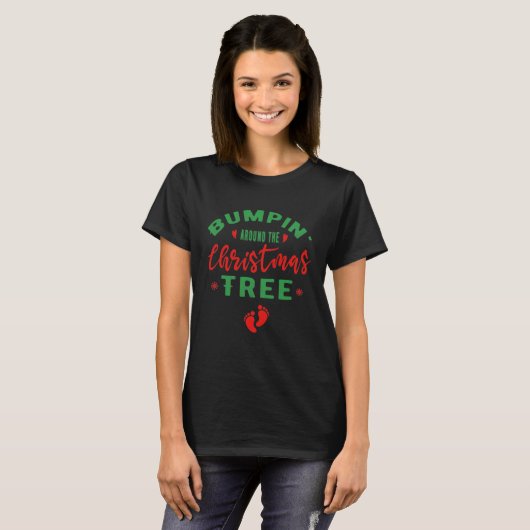 Bumpin rond kerstboomzwangerschap Gift T-shirt (Voorkant volledig)