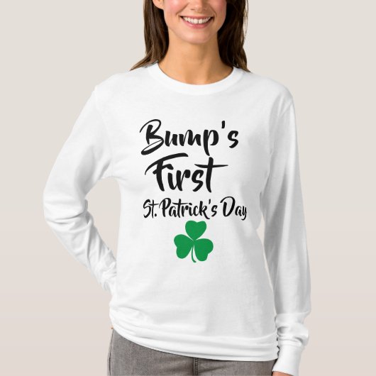 Bump's First St Patricks Day Shamrock Irish T-shirt (Voorkant)
