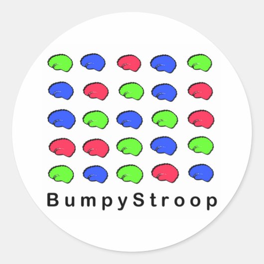 Bumpy Stroop Ronde Sticker (Voorkant)