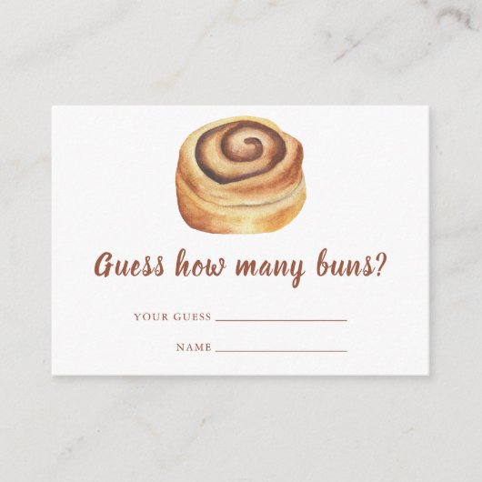 Bun Baby Shower Guess how many buns? Informatiekaartje (Voorkant)