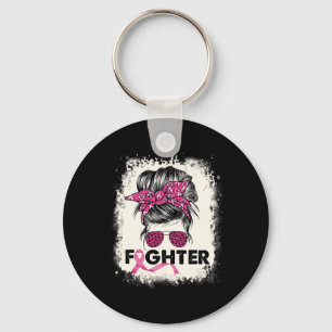 Bun Breast Cancer Bewustheid Roze Oorlog Sleutelhanger