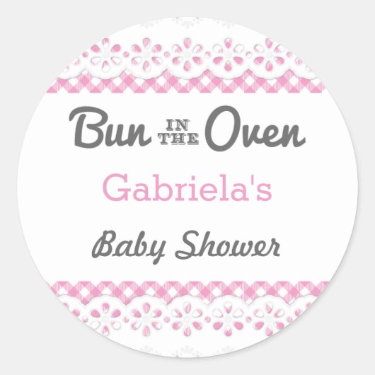 Bun Dans Le Baby shower Du Four Favoriser Sticker (Devant)