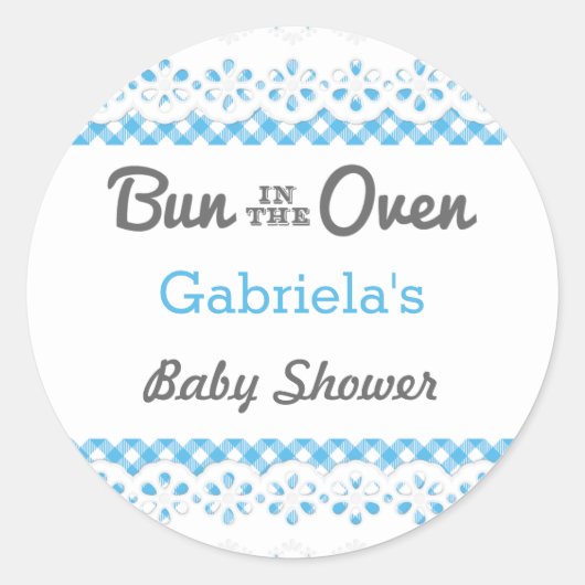 Bun Dans Le Baby shower Du Four Favoriser Sticker (Devant)