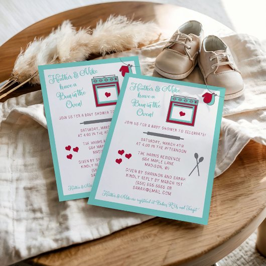 Bun dans le Baby shower four Invitation
