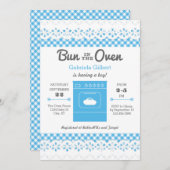 Bun Dans Le Baby shower Garçon Du Four Invitation (Devant / Derrière)