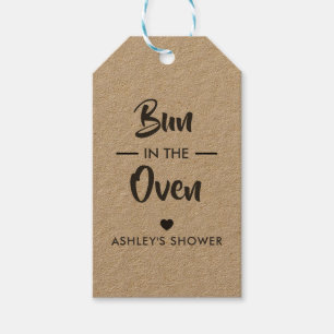 Bun dans l'étiquette four, étiquette cadeau Baby s