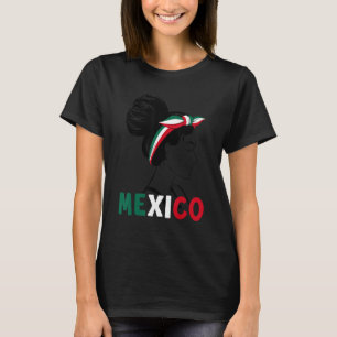 Bun Girl Mexicaanse vlag Mexico voor meisjes vrouw T-shirt