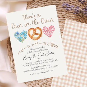 Bun in de oven Baby shower Brood Bloemen Hart Kaart