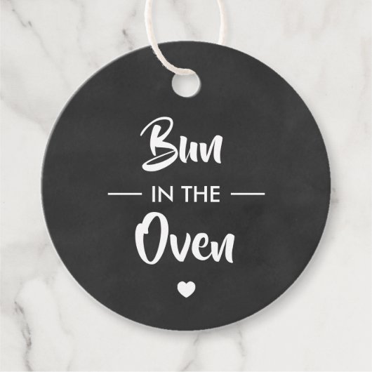 Bun in de Oven, Baby shower Gift Label, Chalkboard Bedankjes Labels (Voorkant)