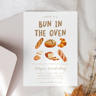 Bun in de Oven Baby shower Invitation Kaart