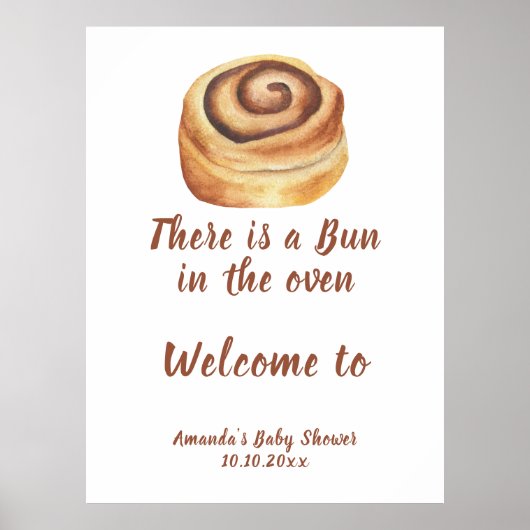 Bun in de oven Baby shower Welkom Poster (Voorkant)