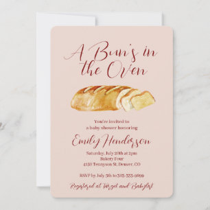 Bun in de Oven Bakery Baby shower Invitation Kaart