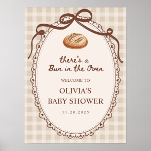 Bun in de Oven Bakkerij Baby Shower Welkom Poster