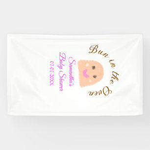 Bun in de oven beige dumpling baby shower roze br spandoek