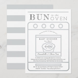 Bun in de Oven Grey Baby shower door Mail Kaart