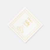 Bun In De Oven Hand Getrokken Neutraal Baby shower Servet (Hoek)