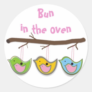 Bun in de oven Moederdag geschenken Ronde Sticker