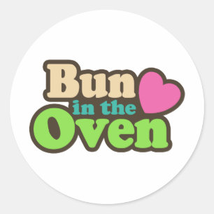 Bun in de Oven Ronde Sticker