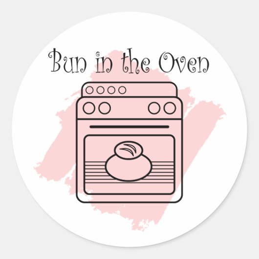 Bun in de Oven Ronde Sticker (Voorkant)