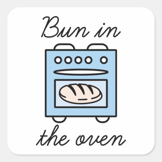 Bun in de Oven Vierkante Sticker (Voorkant)