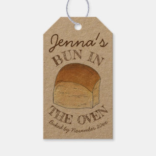 Bun in de voorlooprol van het geblazen brood die B Cadeaulabel
