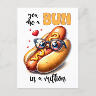 Bun in een miljoen hotdog Punny Funny Valentijn Briefkaart