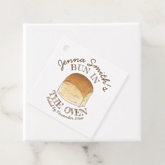 Bun in het Baby shower van het ongebluste brood Bedankjes Labels (In situ)