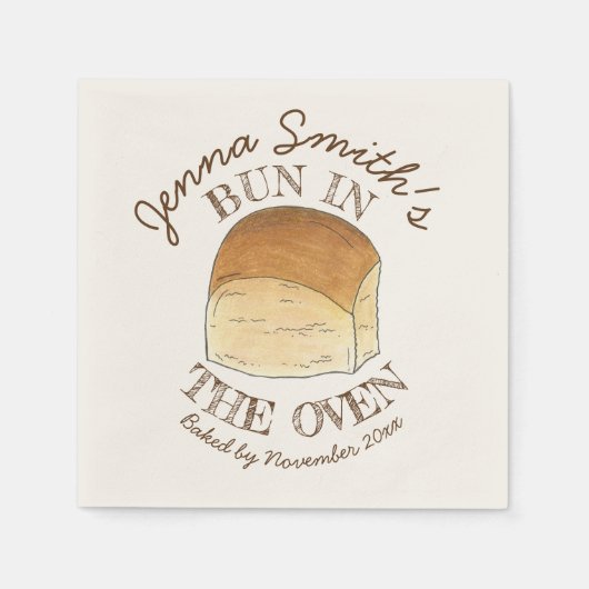 Bun in het Baby shower van het ongebluste brood Servet (Voorkant)