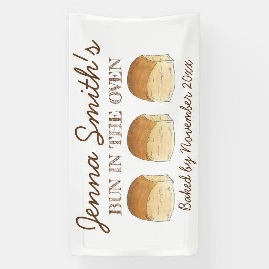 Bun in het Baby shower van het ongebluste brood Spandoek (Verticaal)