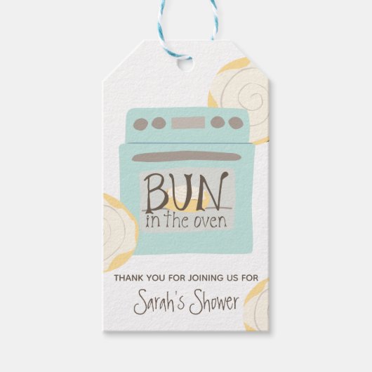 Bun in het Oven Baby shower Cadeaulabel (Voorkant)
