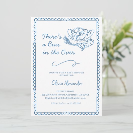 Bun in het Oven Baby shower Kaart (Staand voorkant)