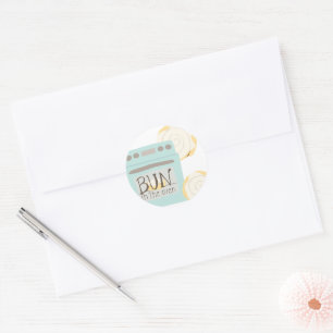 Bun in het Oven Baby shower Ronde Sticker