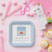 Bun in het Oven Blue Baby Boy Baby shower Papieren Bordje (Feest)