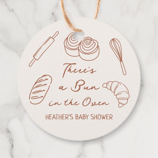 Bun in het Oven Bread Bakery Baby shower Bedankjes Labels (Achterkant)