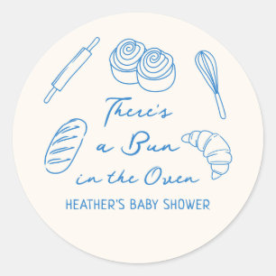 Bun in het Oven Bread Boy Baby shower Ronde Sticker