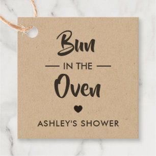 Bun in het Oven Label, Baby shower Gift Label, Kra Bedankjes Labels