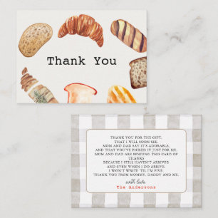 Bun in het ovengebak Baby shower Dank u Notitiekaartje