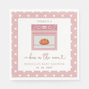 Bun in het ovenroze baby meisje Baby shower Servet