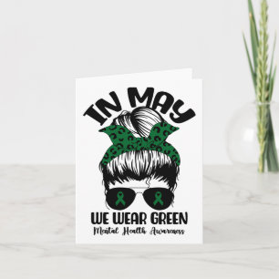 BUN In mei Draag we Green Mental Health Awareness Kaart