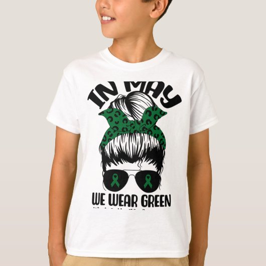 BUN In mei Draag we Green Mental Health Awareness T-shirt (Voorkant)