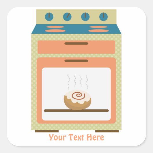 Bun in oven (aanpasbaar) vierkante sticker (Voorkant)