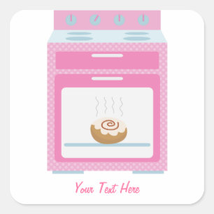 Bun In Oven (roze aanpasbaar) Vierkante Sticker