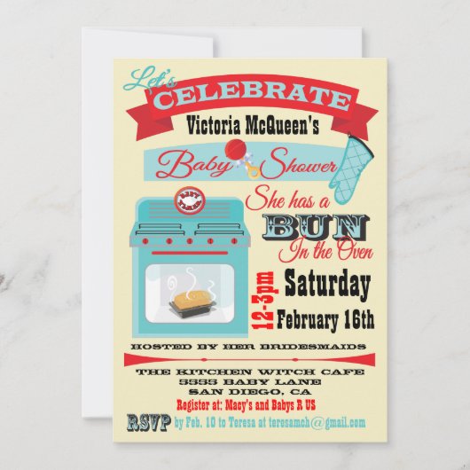 "Bun in the four" Invitations de douche bébé (Devant)