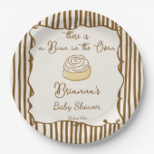 Bun in the oven baking baby shower monogrammed papieren bordje (Voorkant)