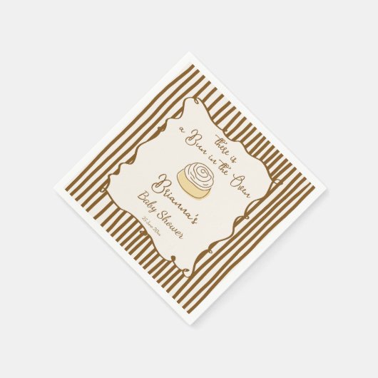 Bun in the oven baking baby shower monogrammed servet (Hoek)